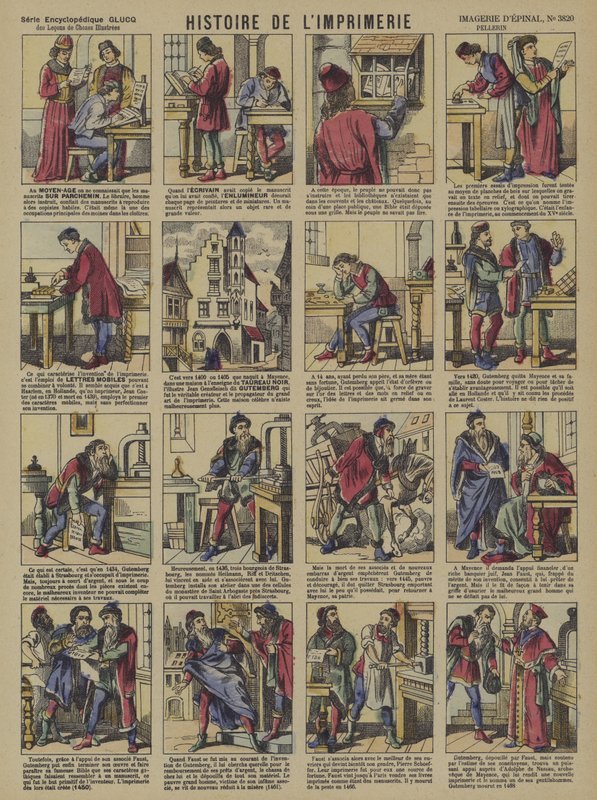 A história da impressão (litografia a cores) de French School