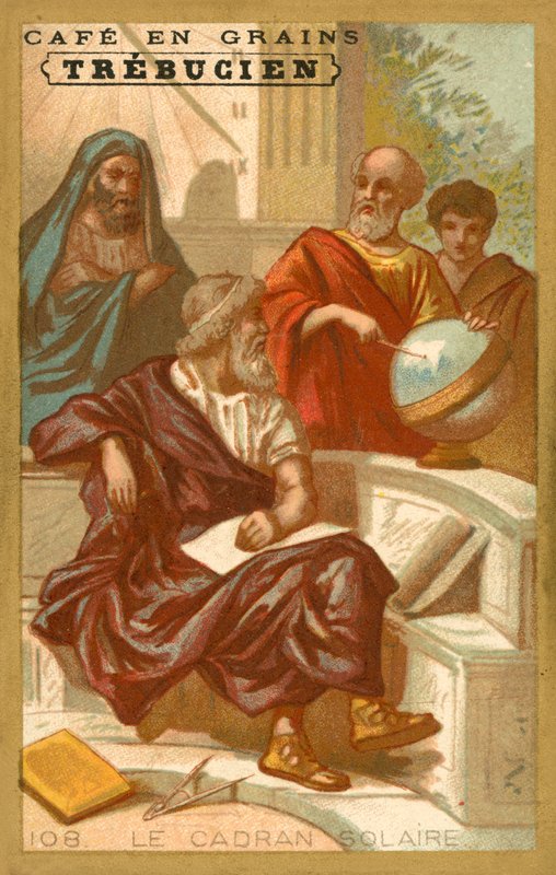 O relógio de sol (chromolitho) de French School