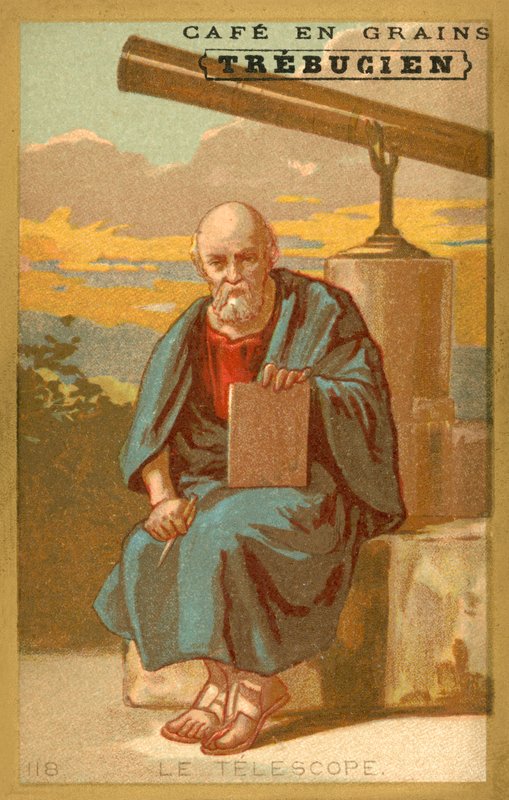 O telescópio (chromolitho) de French School