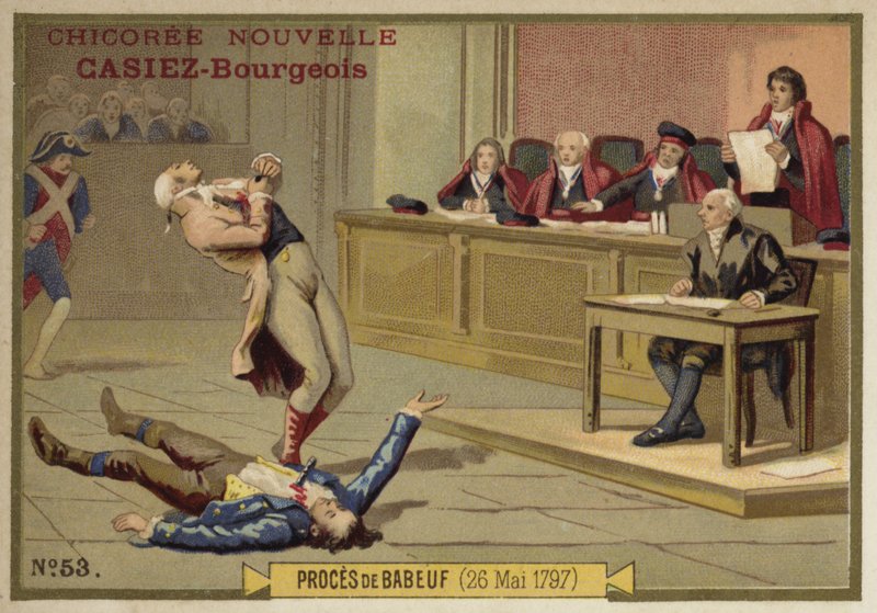O julgamento de Gracchus Babeuf, Paris, Revolução Francesa, 26 de maio de 1797 de French School