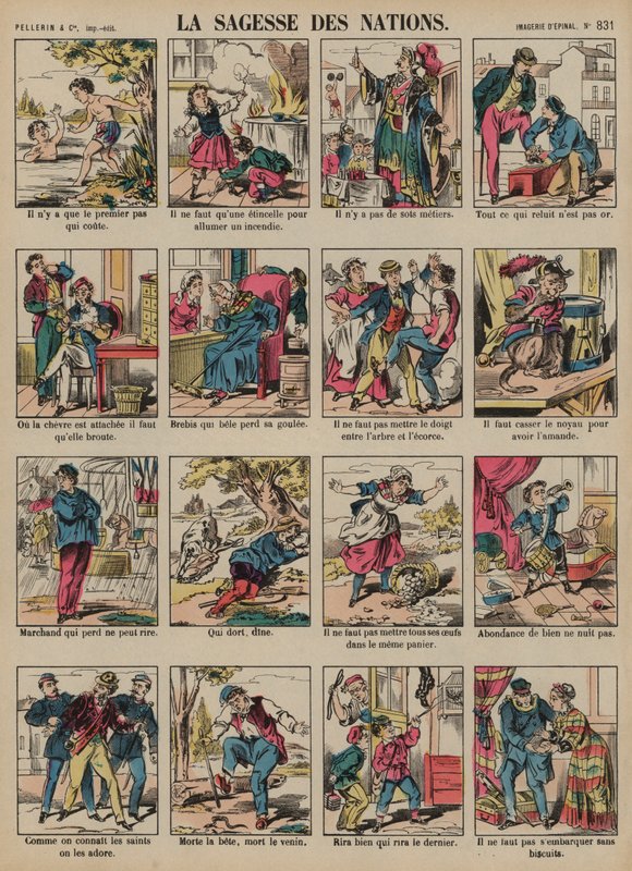 A sabedoria das nações (gravura colorida) de French School