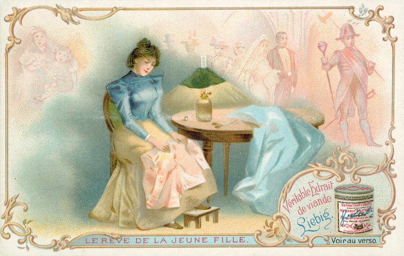 O sonho da jovem (chromolitho) de French School