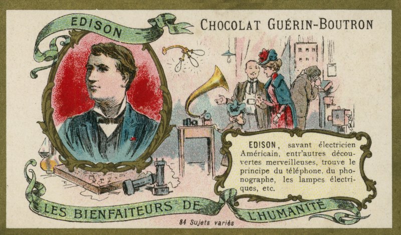 Thomas Edison, inventor americano (chromolitho) de French School