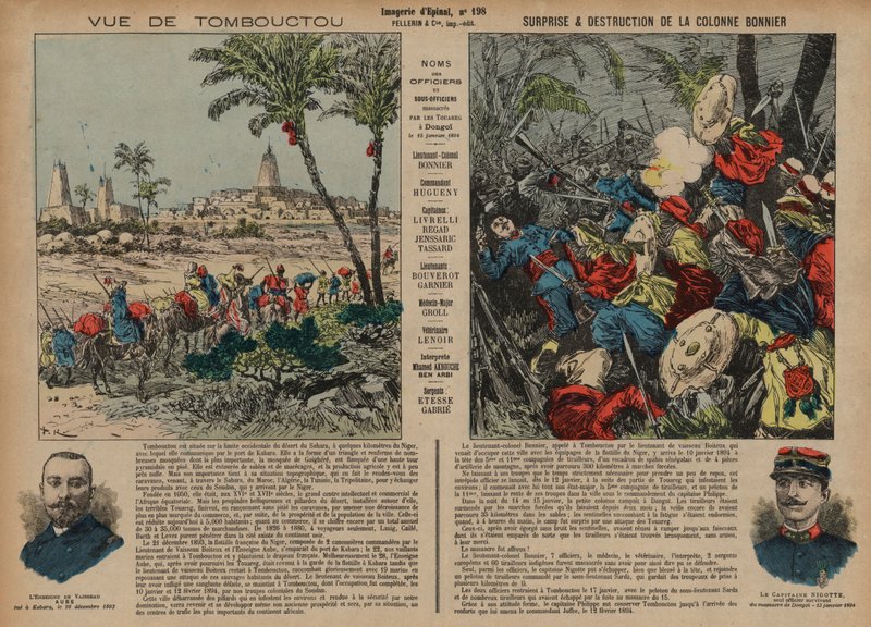 Timbuktu, e a emboscada fatal de uma coluna de tropas francesas comandada pelo Tenente-Coronel Eugene Bonnier de French School