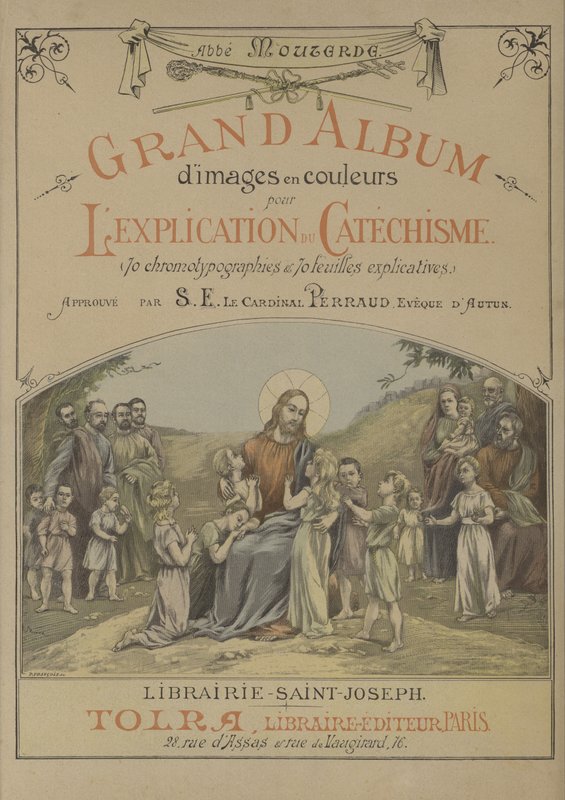 Página de título do Álbum de Imagens a Cores Grandes para a Explicação do Catecismo (color litho) de French School