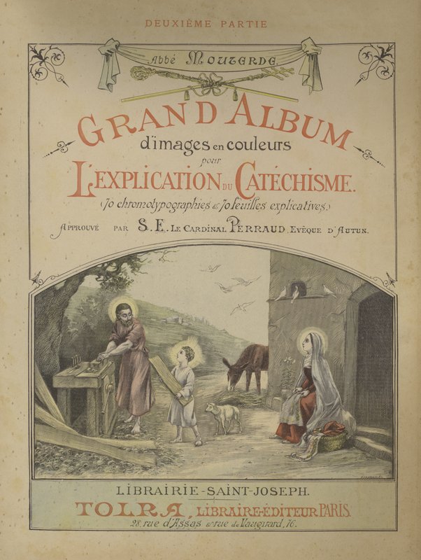 Página de título da Parte 2 do Álbum de Imagens a Cores Grandes para a Explicação do Catecismo (color litho) de French School
