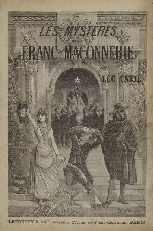 Ilustração da página de rosto de Les Mysteres de la Franc-Maçonnerie Devoiles (gravura) de French School