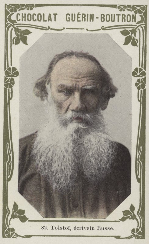 Tolstoi, escritor russo (foto colorida) de French School