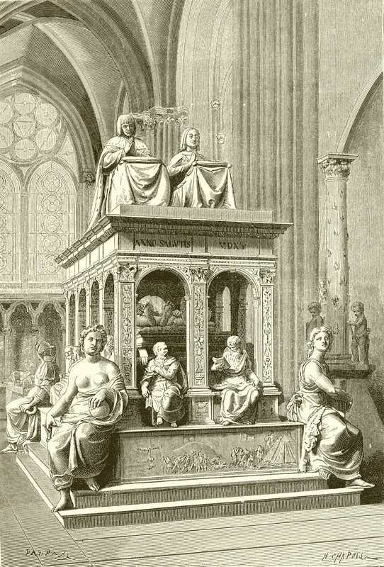 Túmulo de Luís XII e Ana da Bretanha em Saint Denis de French School