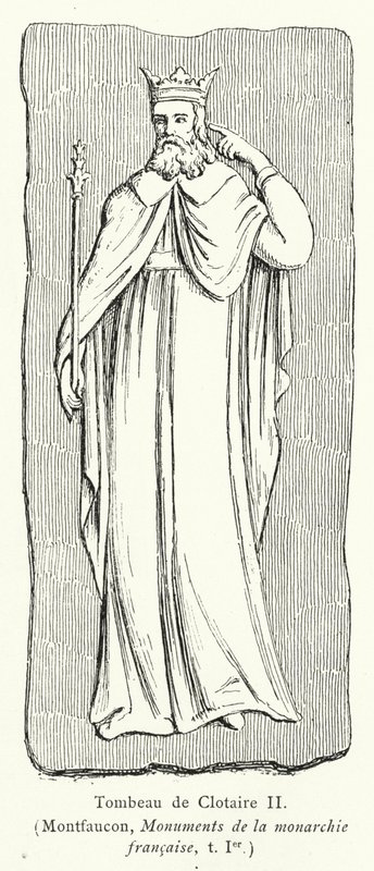 Túmulo de Clotaire II (gravura) de French School