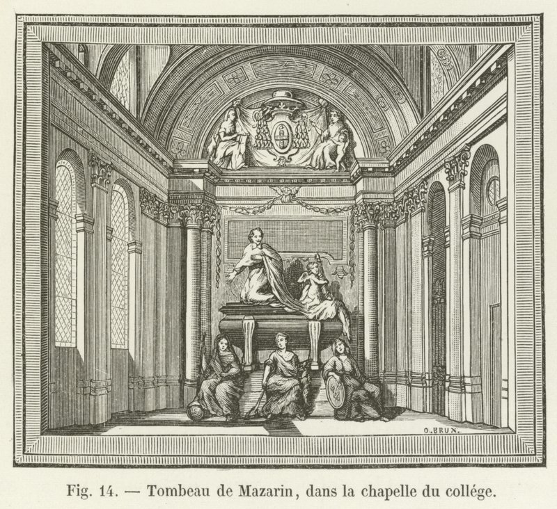 Túmulo de Mazarin, na capela do colégio de French School
