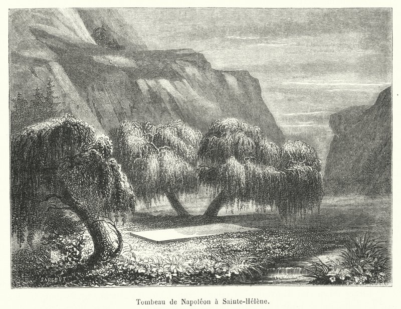 O túmulo de Napoleão em Sainte-Helene (gravura) de French School