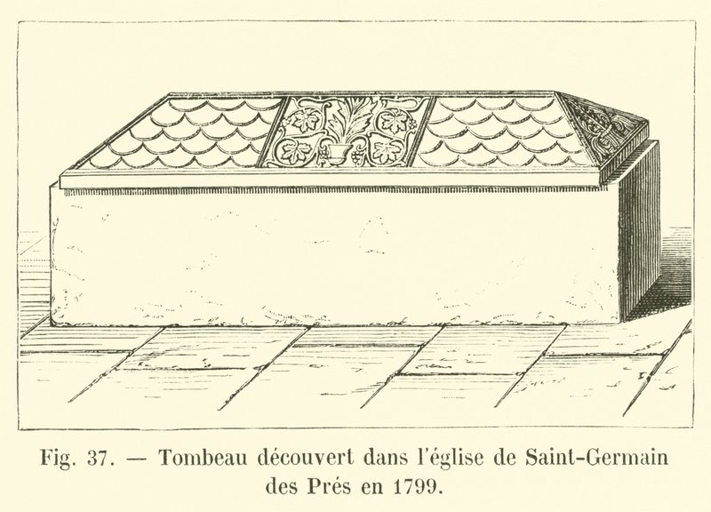 Túmulo descoberto na igreja de Saint-Germain des Pres em 1799 de French School