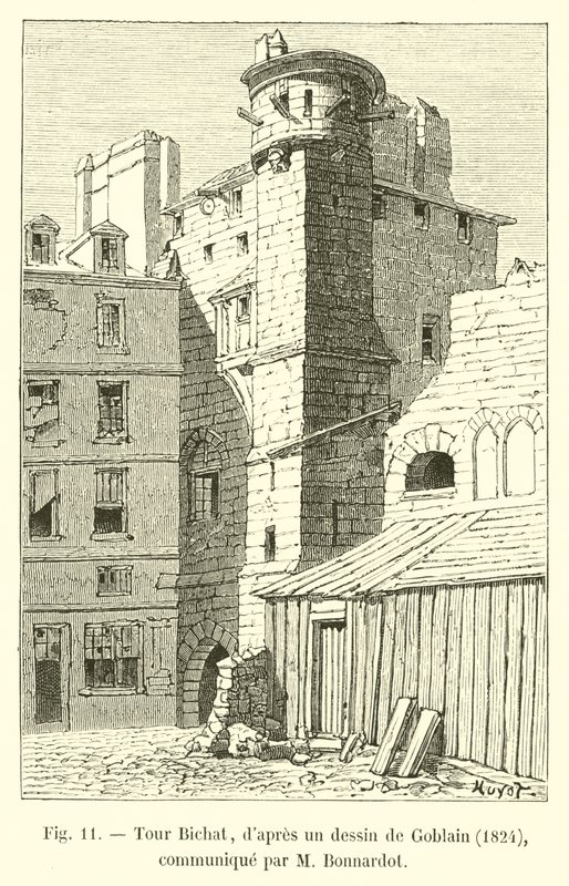 Tour Bichat, depois de um desenho de Goblain, 1824, comunicado por M. Bonnardot de French School