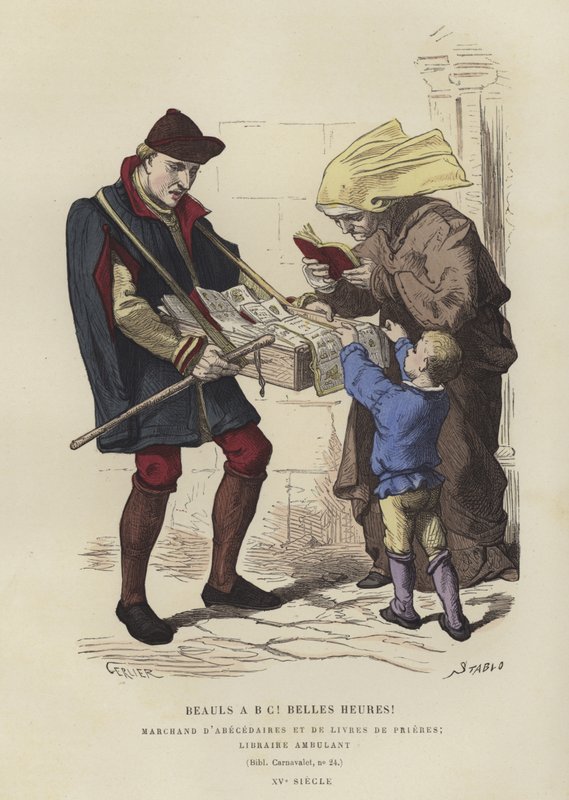Vendedor de livros itinerantes, século XV de French School