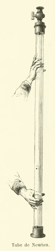 Tubo de Isaac Newton (gravura) de French School