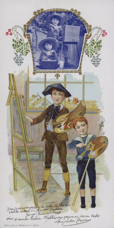 Dois meninos, pintura de French School