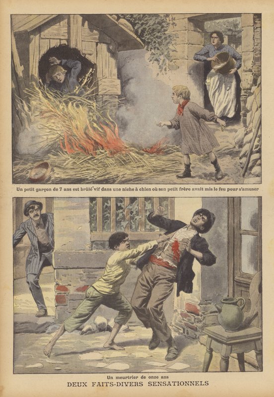 Duas notícias sensacionais (cor litho) de French School