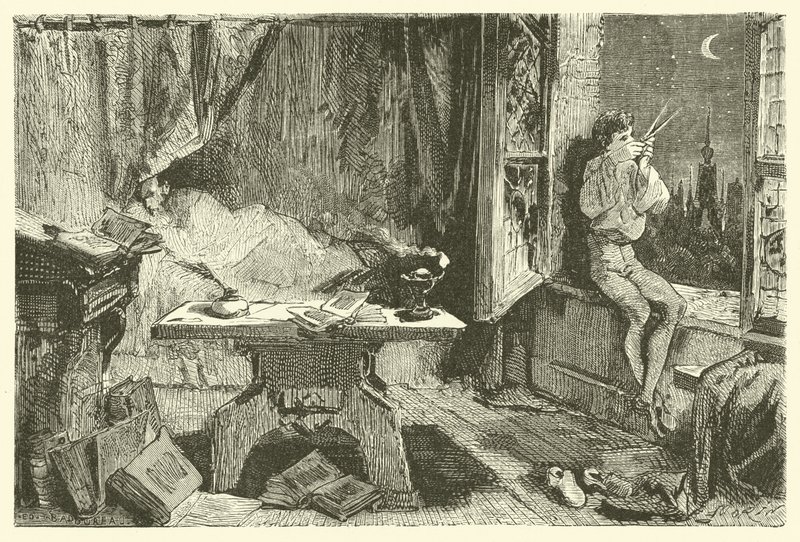 Tycho Brahe mede a distância que separa as estrelas (gravura) de French School