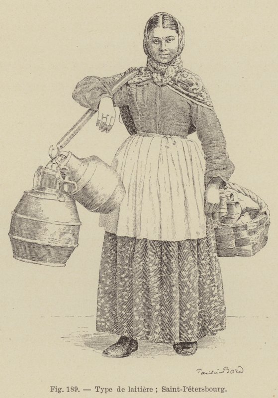 Tipo de laticínio; São Petersburgo (gravura) de French School