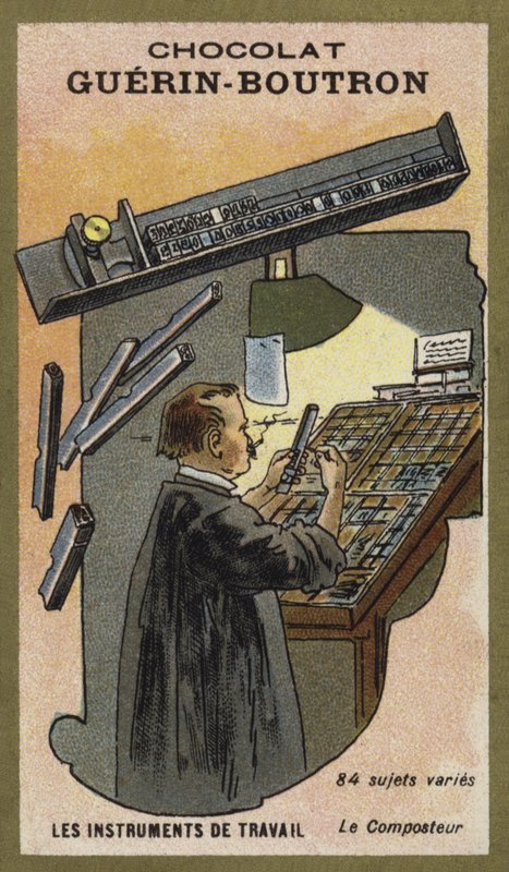 Typesetters compondo vara de French School