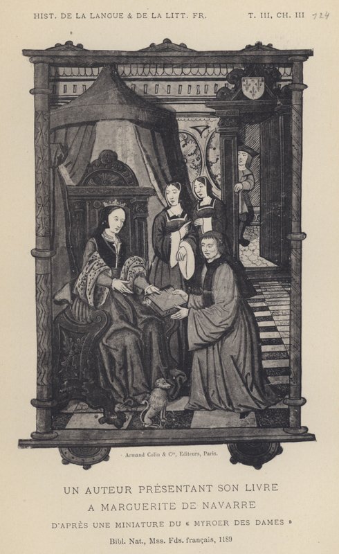 Um Autor Apresentando Seu Livro a Marguerite De Navarra (litho) de French School