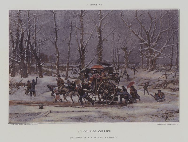 Un Coup de Collier (A Push) (cor litho) de French School