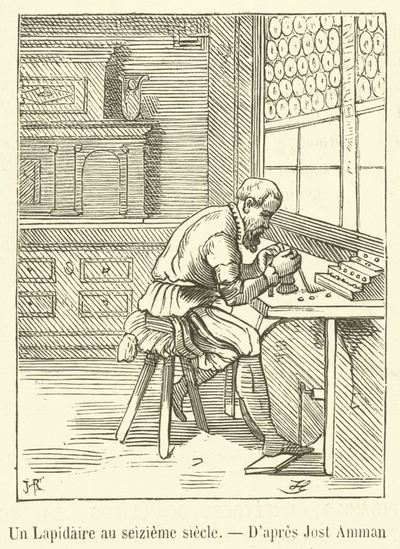 Um Lapidário no século XVI (gravura) de French School