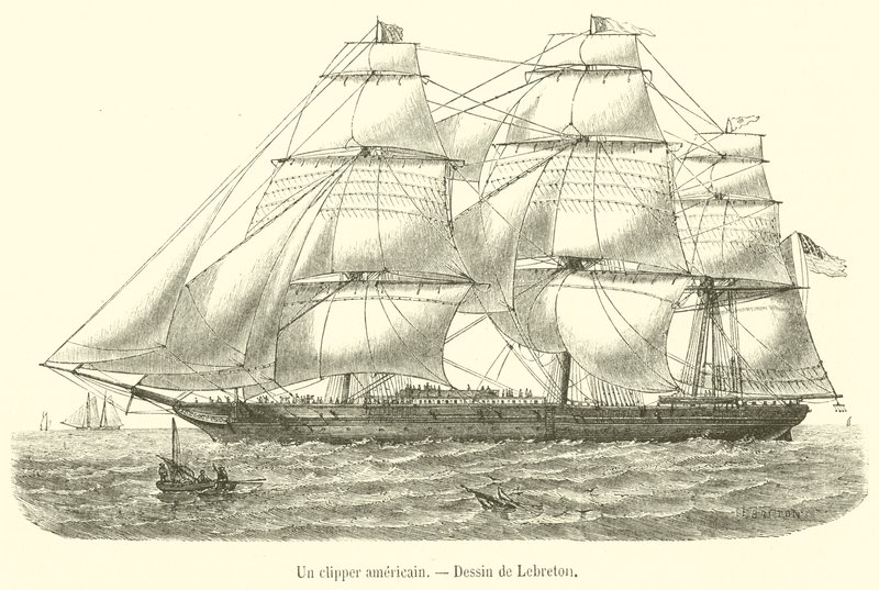 Un clipper americain (gravura) de French School