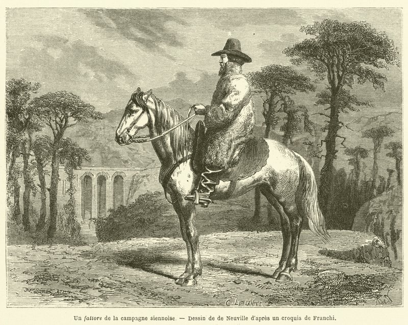 Um fattore do campo Sienese (gravura) de French School