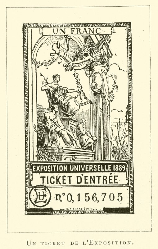 Um bilhete de gravura da Exposição de French School