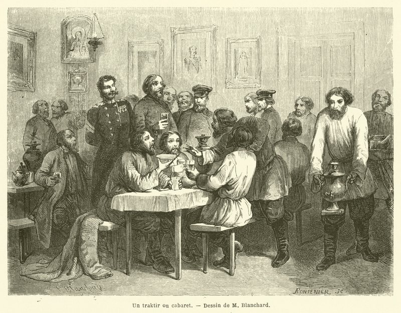 Um traktir ou cabaré (gravura) de French School