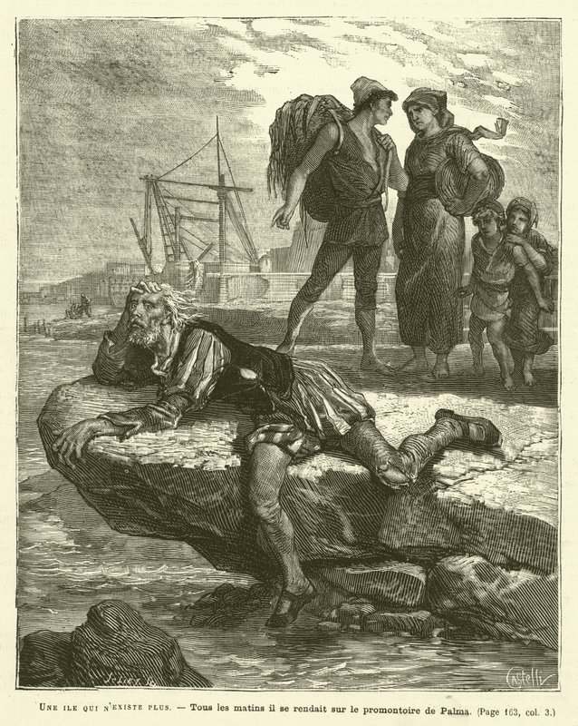 Uma ilha que já não existe (gravura) de French School