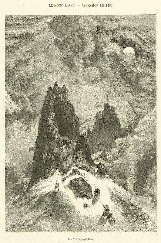 Uma Vista do Mont Blanc (gravura) de French School