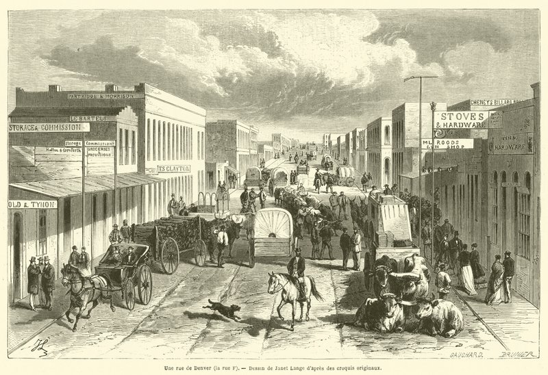 Uma rua em Denver, Rua F (gravura) de French School