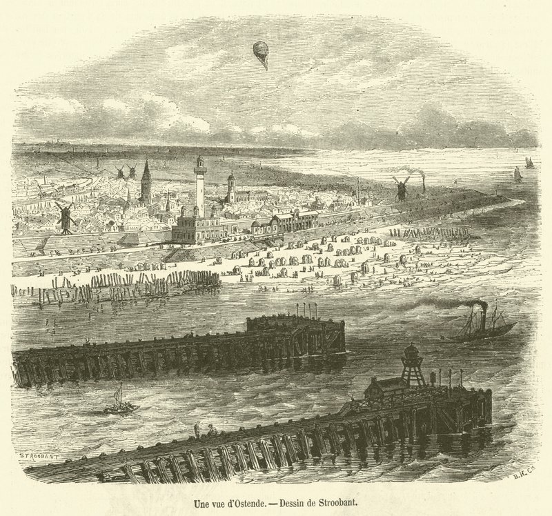 Uma vista de Ostende (gravura) de French School