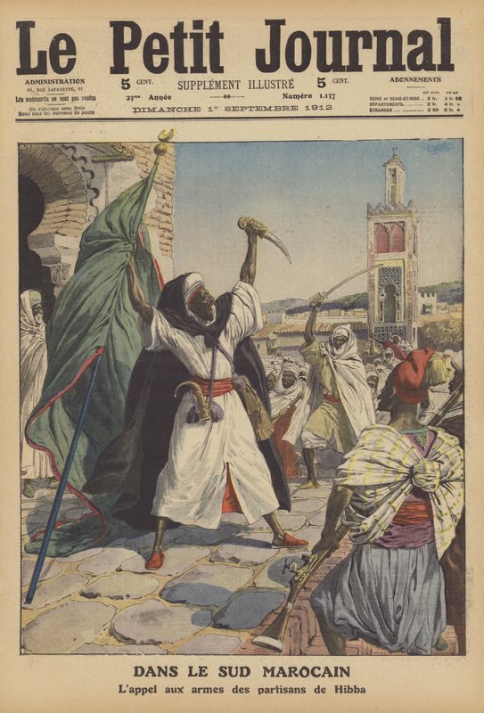 Revolta no sul de Marrocos (cor litho) de French School