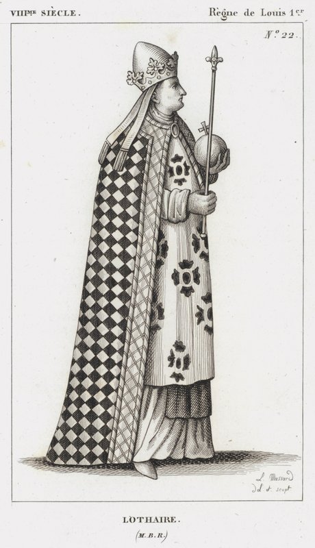 Século VIII, Reinado de Luís I, Lothaire (gravura) de French School