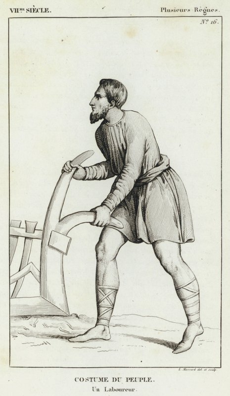 Século VII, Vários Regimes, Traje do Povo, Um Lavrador (gravura) de French School