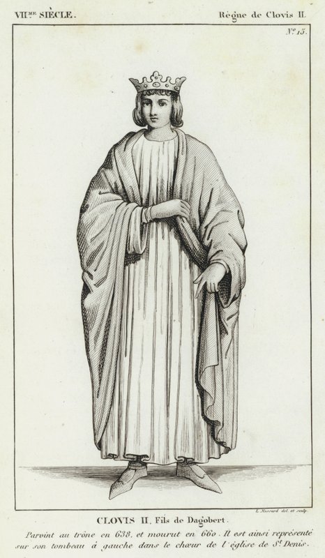 Século VII, Reinado de Clovis II, Clovis II, Filho de Dagobert (gravura) de French School