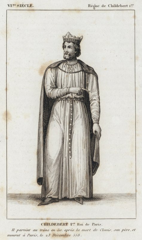 VI Siecle, Regne de Childebert Ier, Roi de Paris (gravura) de French School