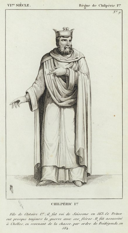 VI Siecle, Regne de Chilperic Ier, Chilperic Ier (gravura) de French School