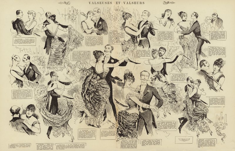 Valseuses e valseurs (gravura) de French School