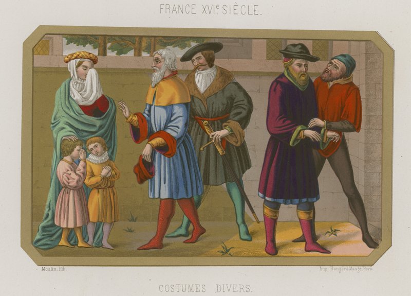 Várias modas da França do século XVI de French School