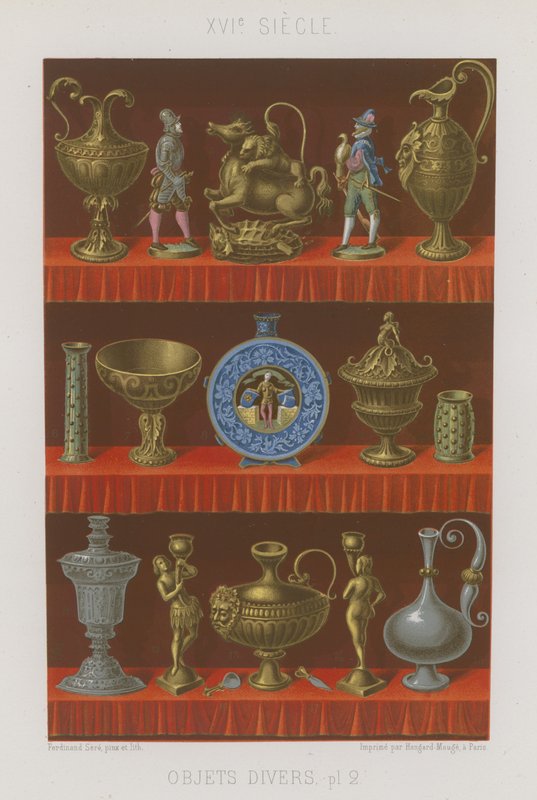Vários objetos do século XVI de French School