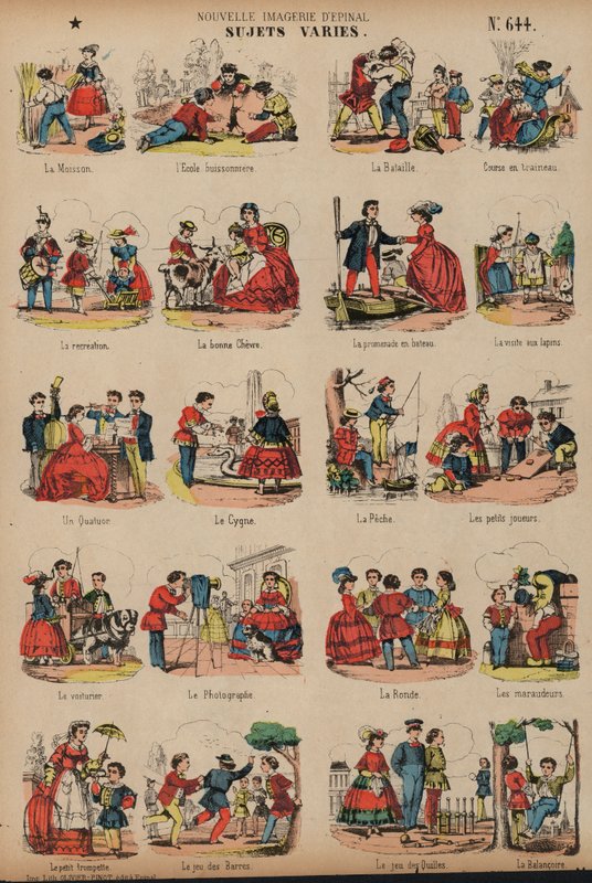 Vários assuntos (gravura colorida) de French School