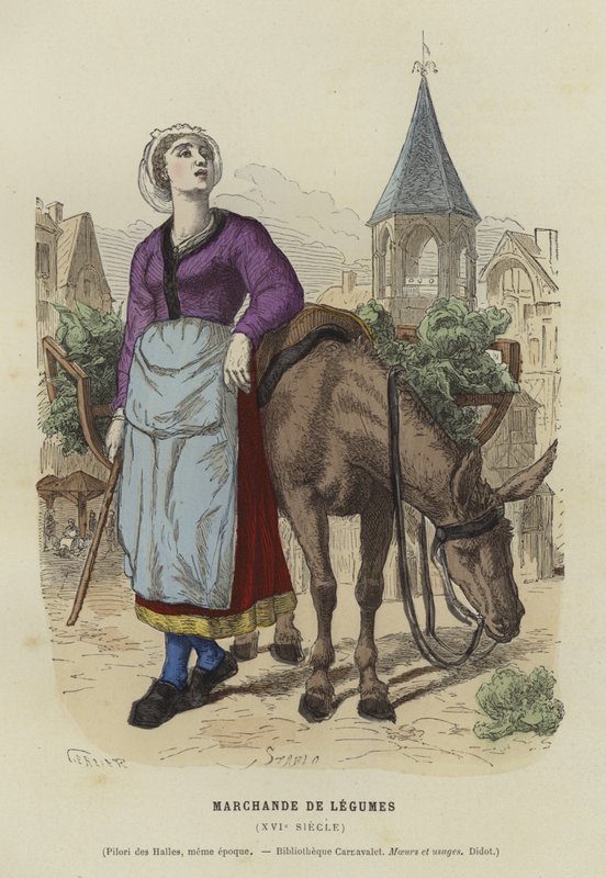 Vendedor de vegetais, século XVI de French School