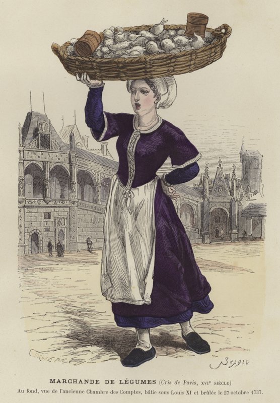 Vendedor de vegetais, século XVI de French School