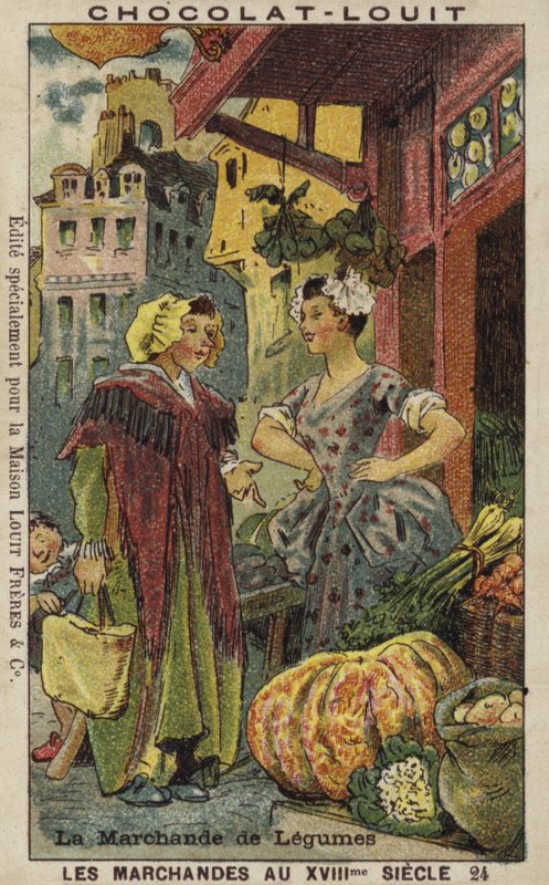 Vendedor de vegetais, século XVIII de French School