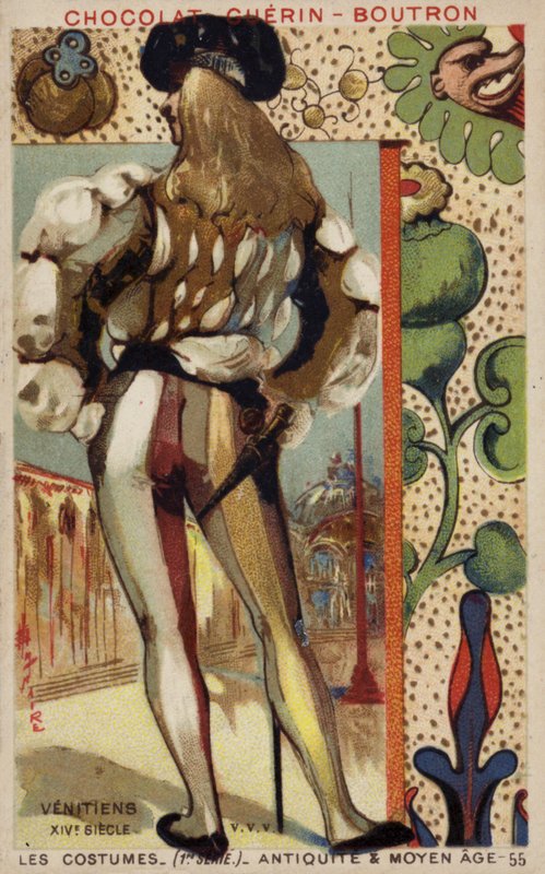Traje veneziano do século XIV de French School